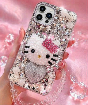 Luxury Bling Kitty Rhinestone Phone Case (Custom Fit)