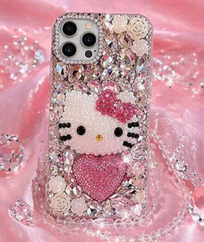 Luxury Bling Kitty Rhinestone Phone Case (Custom Fit)