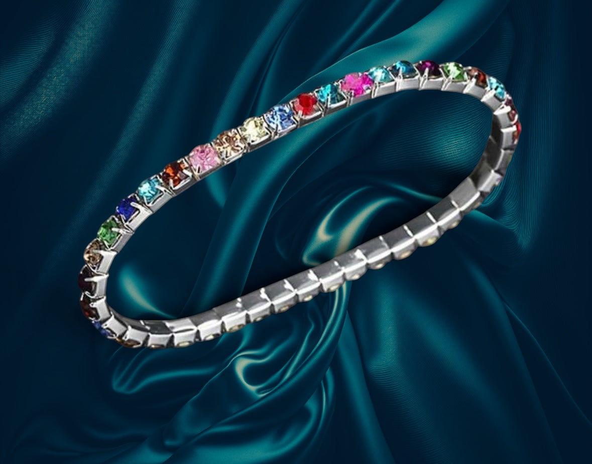 🌹The rosemarry Multi-Gemstone Tennis Bracelet🌻