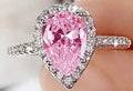 ❥Enchanted Pink and silver Ice Heart Statement ring 🌸