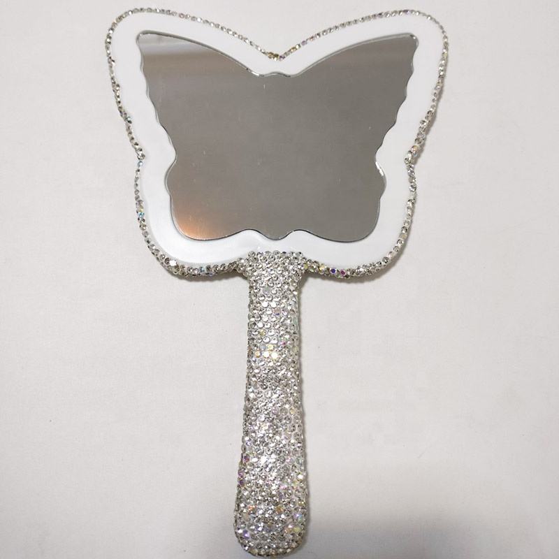 Bling Rhinestone Butterfly Hand Mirror – Luxury Sparkle Vanity Mirror
