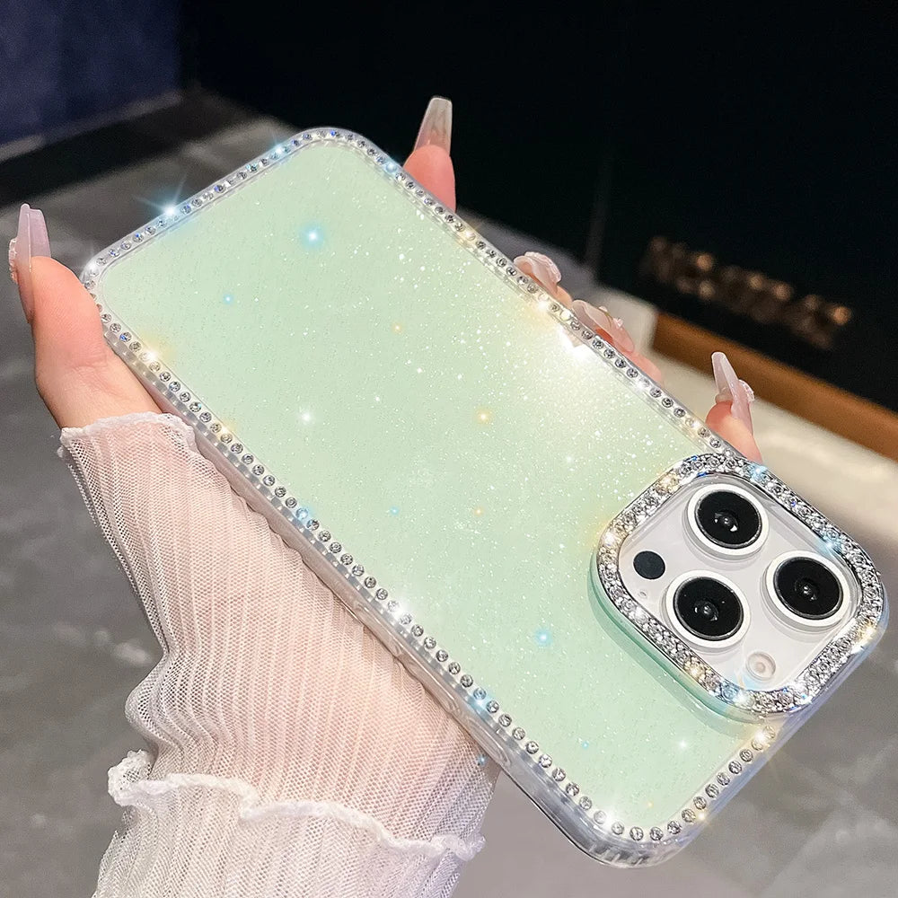 Bedazzled Glitter Clear Phone Case For Samsung