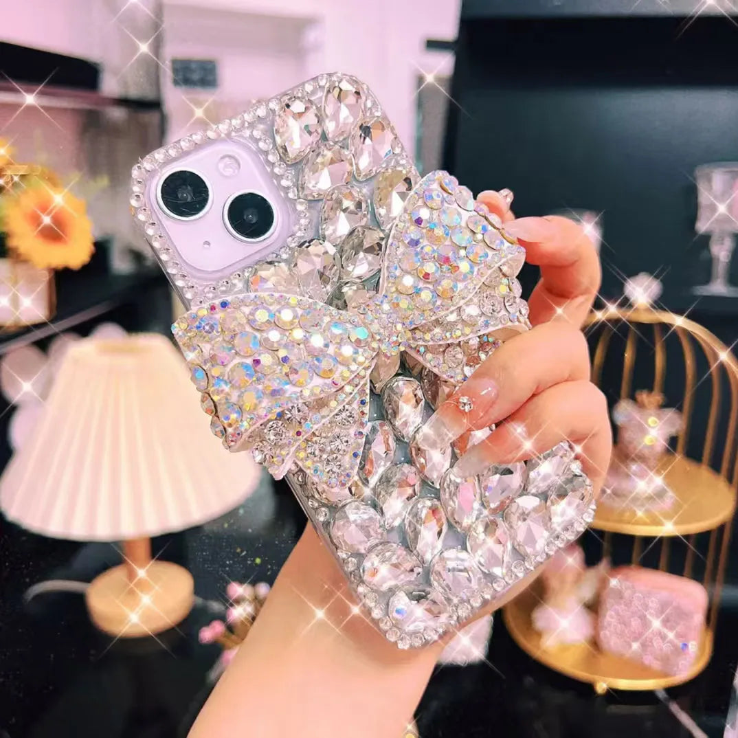 Diamond Bow Case For Samsung Galaxy Phones