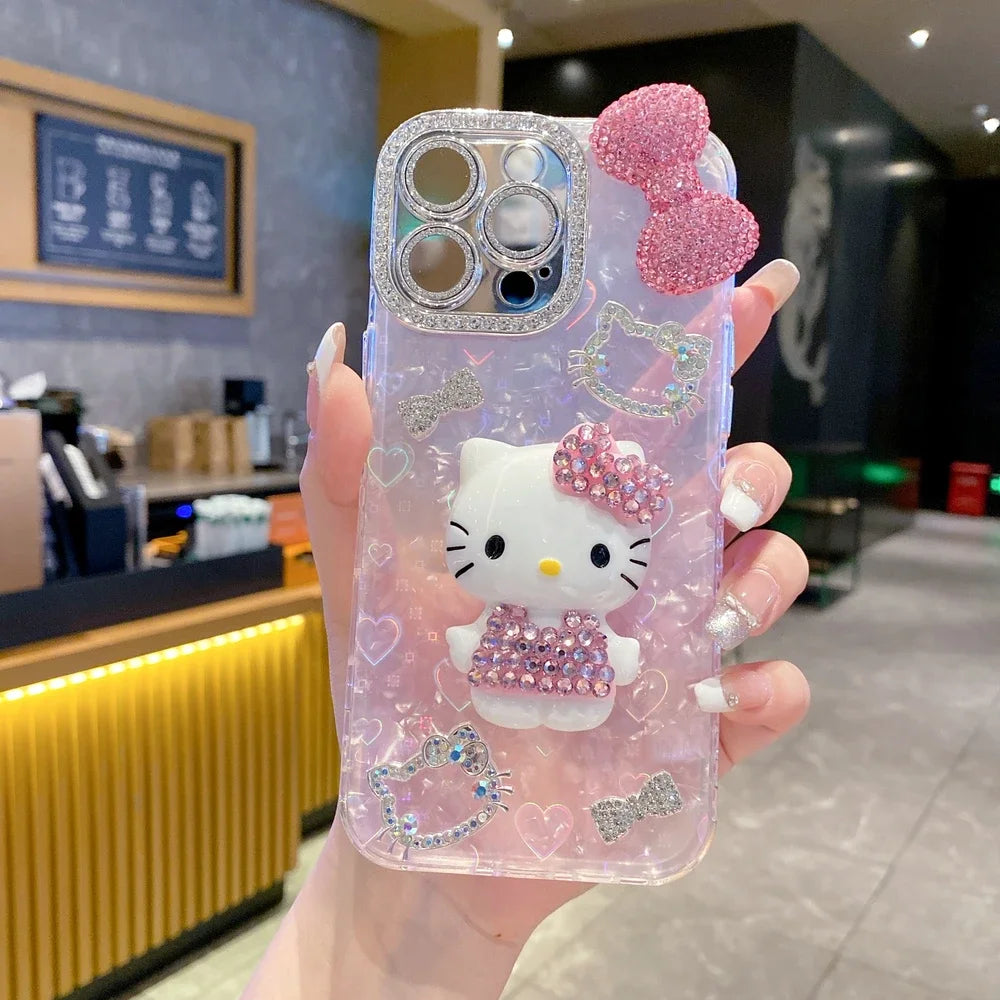 3D Sanrio Hello Kitty Bling Glitter iPhone Case