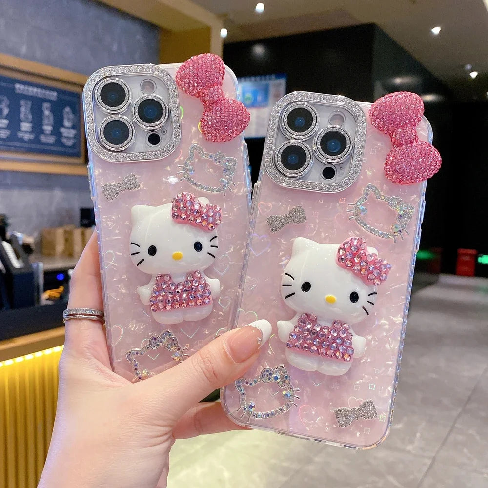 3D Sanrio Hello Kitty Bling Glitter iPhone Case