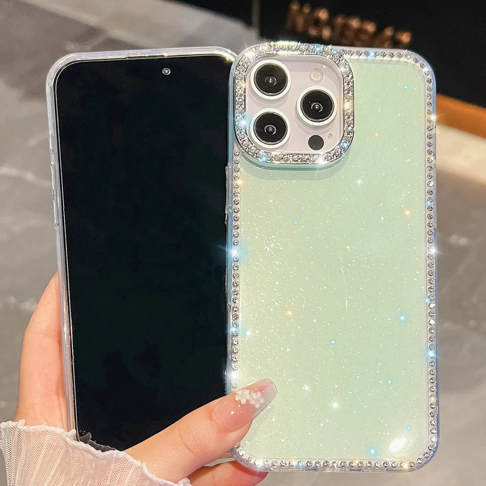 Bedazzled Glitter Clear Phone Case For Samsung