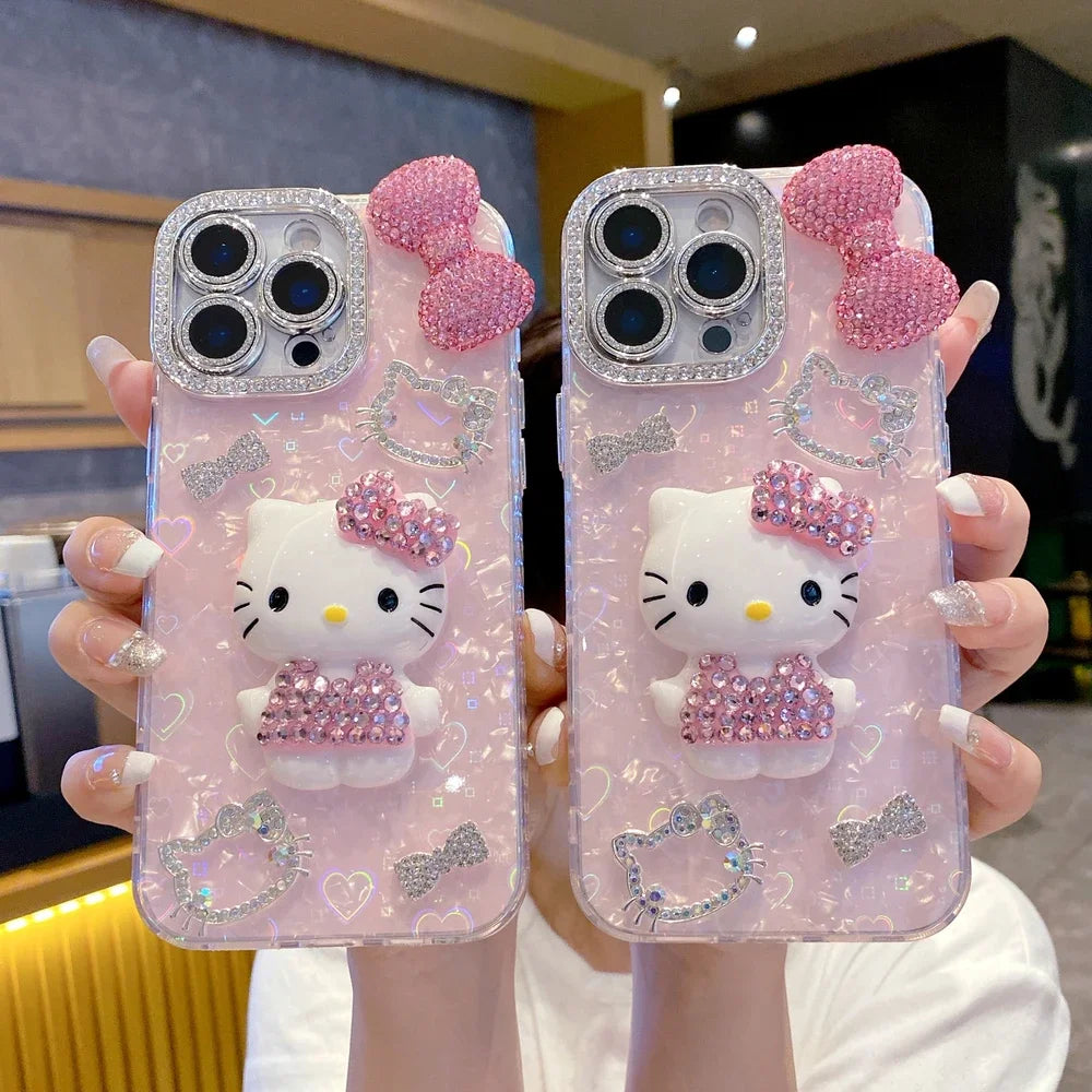3D Sanrio Hello Kitty Bling Glitter iPhone Case