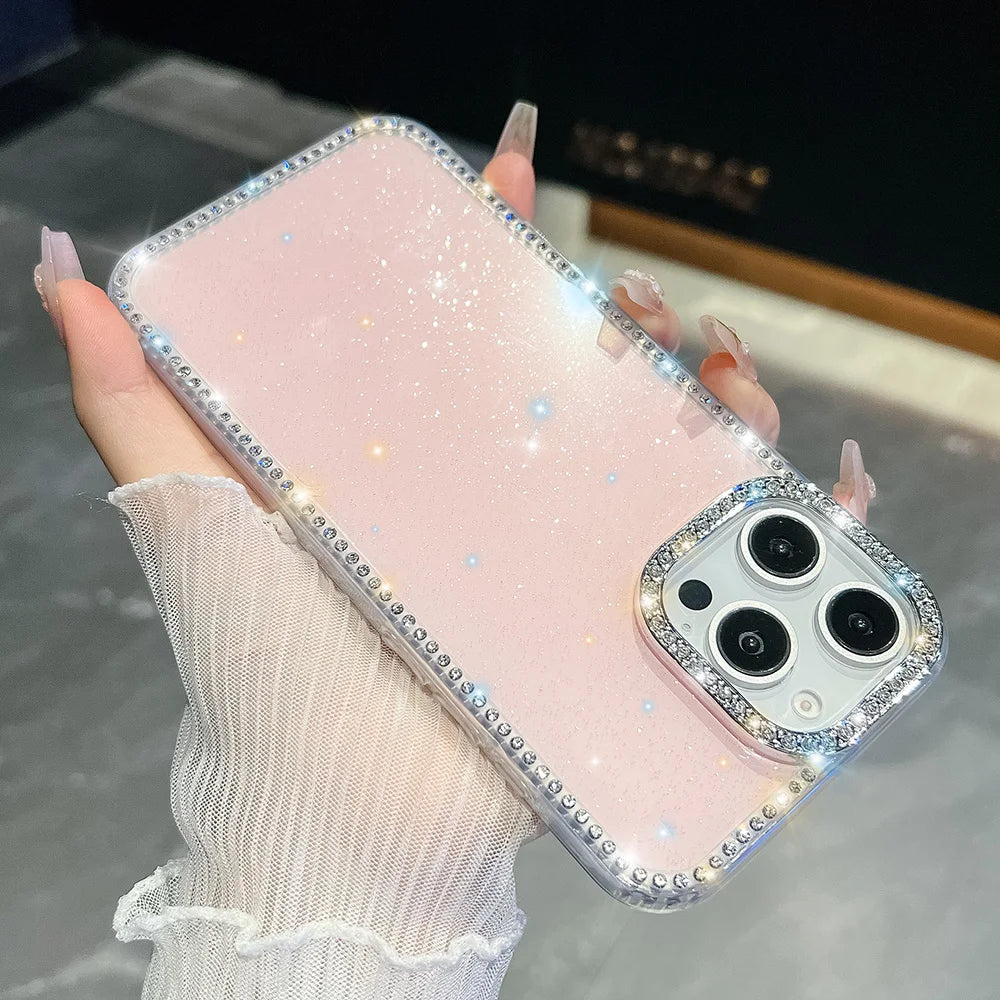 Bedazzled Glitter Clear Phone Case For Samsung