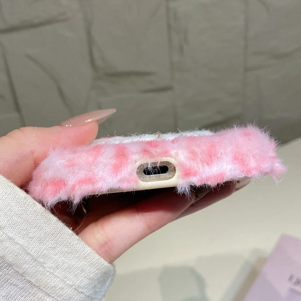 Plush Leopard Print Sanrio Hello Kitty iPhone Case