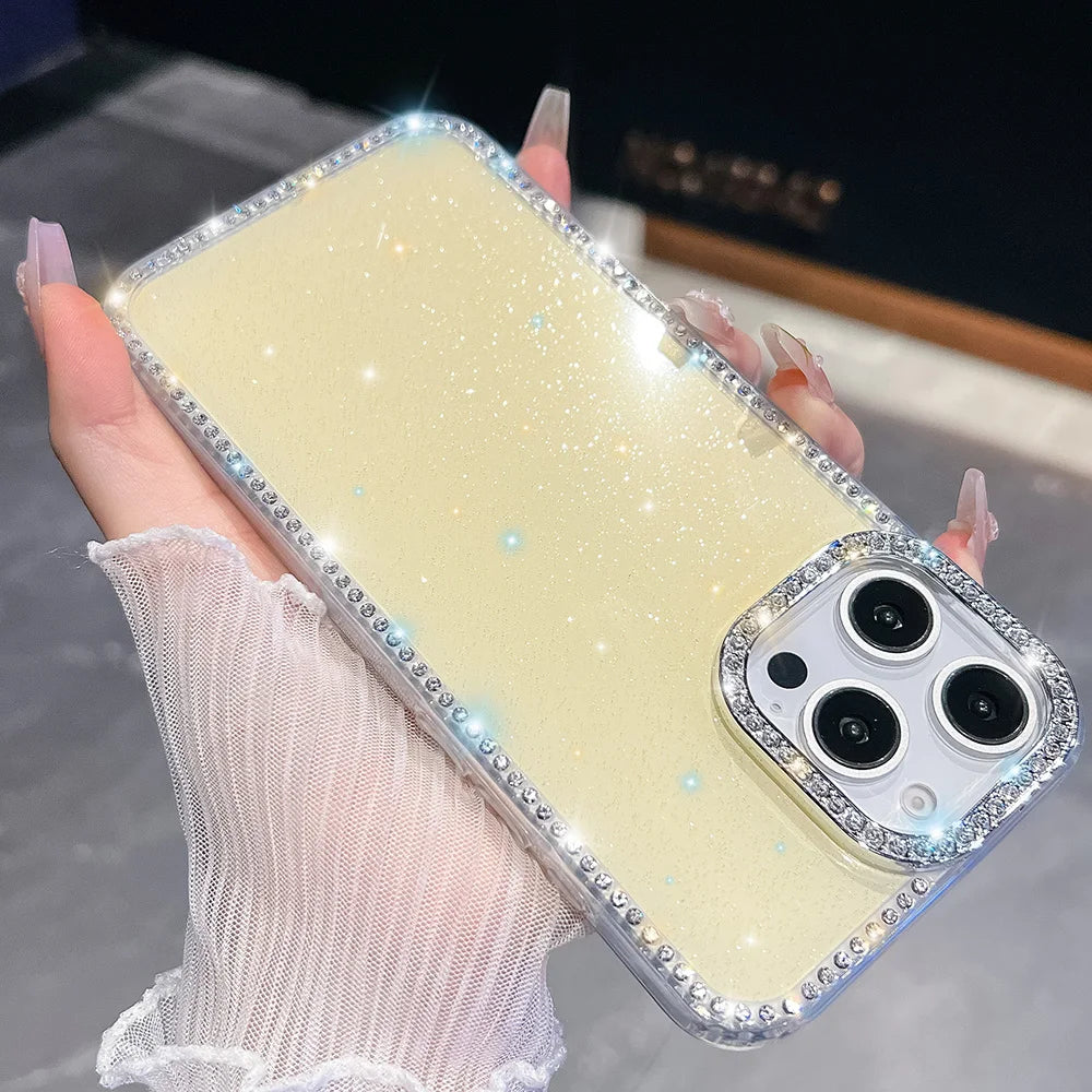 Bedazzled Glitter Clear Phone Case For Samsung