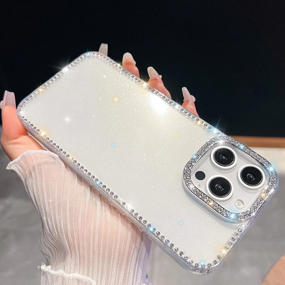 Bedazzled Glitter Clear Phone Case For iPhone