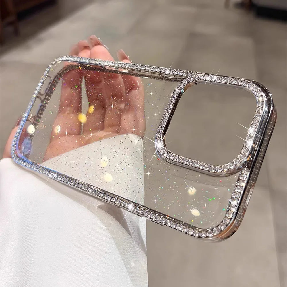Bedazzled Glitter Clear Phone Case For Samsung
