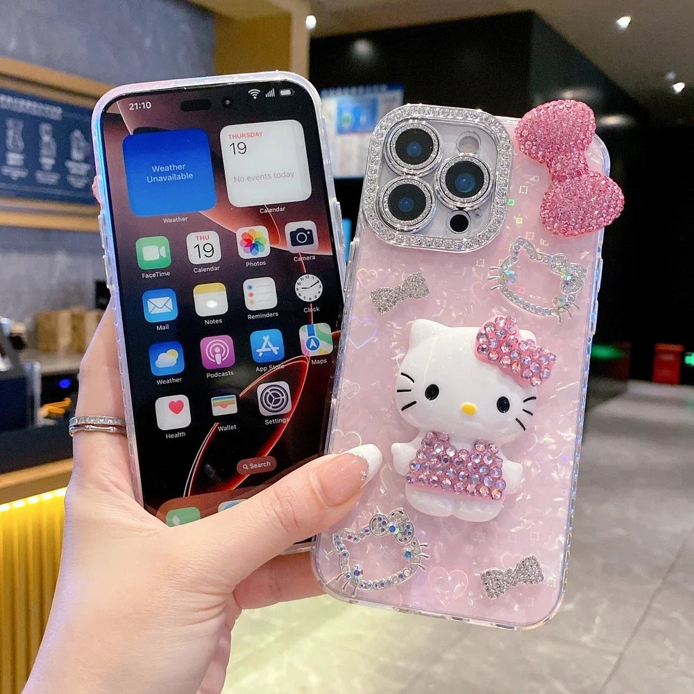 3D Sanrio Hello Kitty Bling Glitter iPhone Case